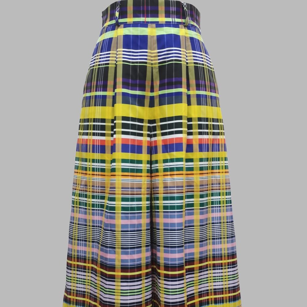 Trendy Loose-Fitting Checkered Wide-Leg Casual Trousers - Picture 3 of 6